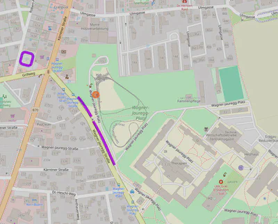 Karte mit Parkmöglichkeiten